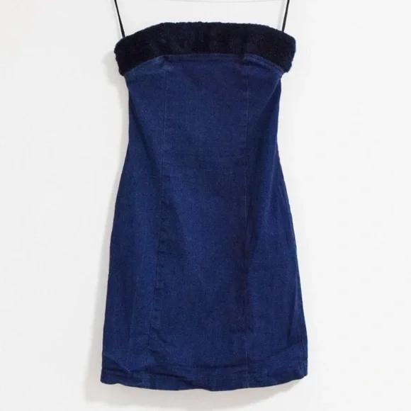 white christmas dresses IKKS Blue Denim Girls Dress main image 1